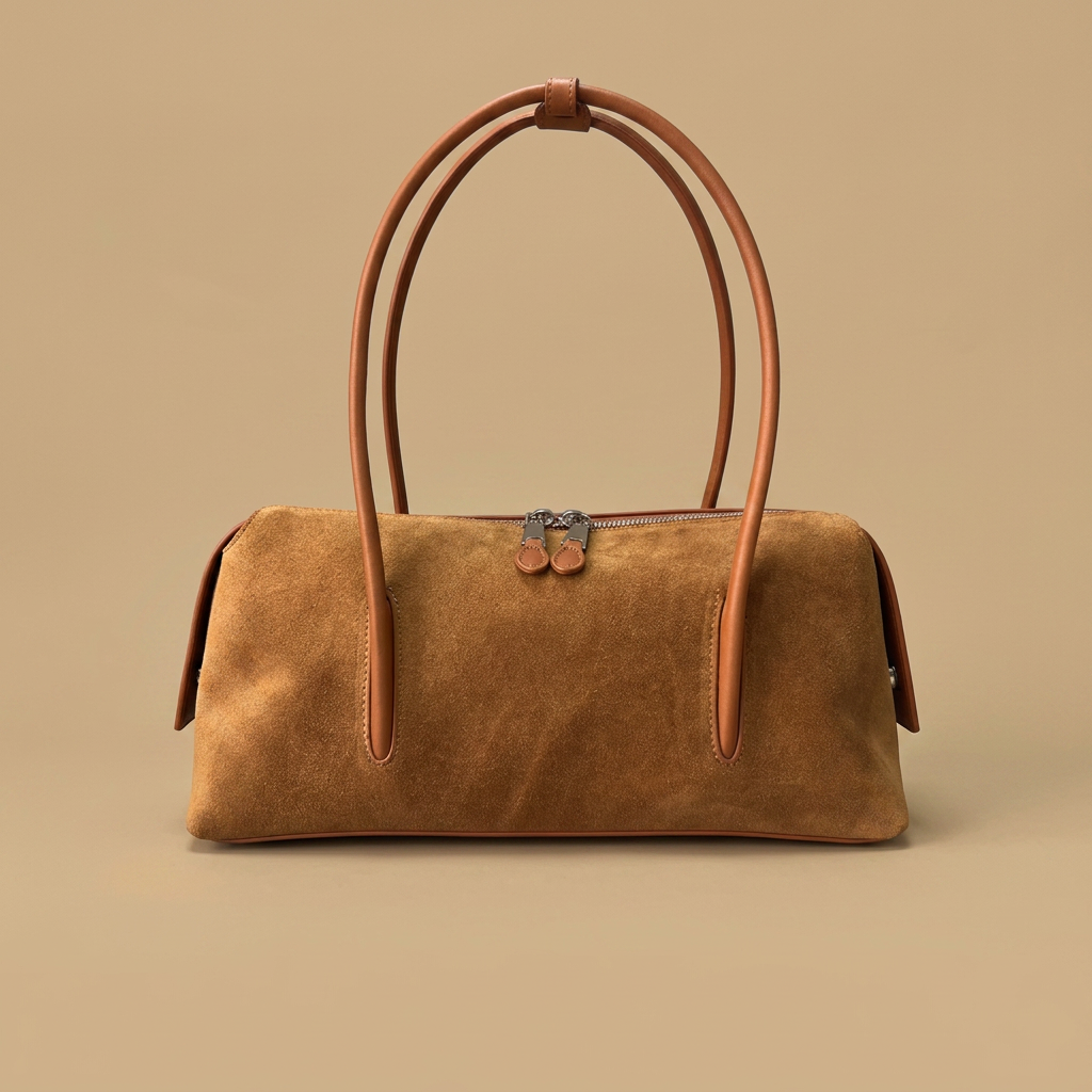 Shoulder Bag with Double Zipper