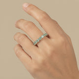 Ring with Geometric Zirconium Design