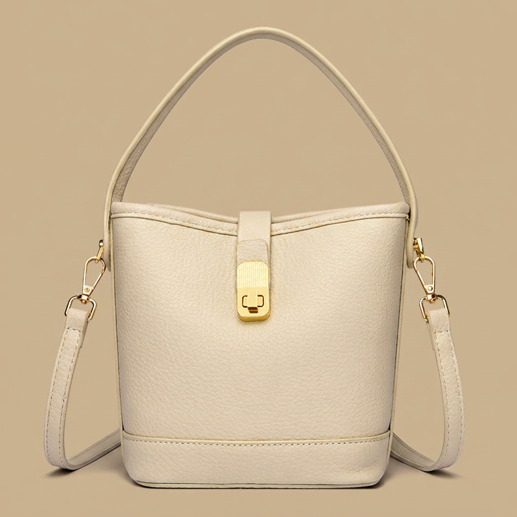 Shoulder Bag with Gold Clasp