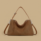 Genuine Suede Leather Tote Shoulder Bag
