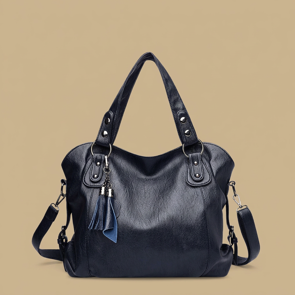 Tote Bag Women Studded Leather Tassel Handbag