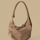 Hobo Bag with Suede Texture
