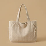 Tote Bag with Corduroy Texture