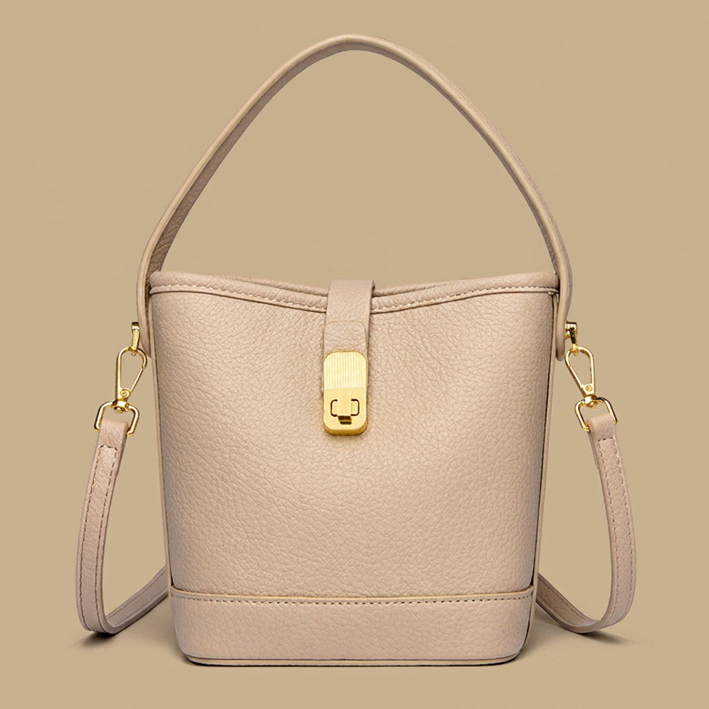 Shoulder Bag with Gold Clasp