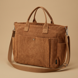 Tote Bag with Corduroy Pockets