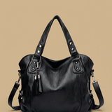 Tote Bag Women Studded Leather Tassel Handbag