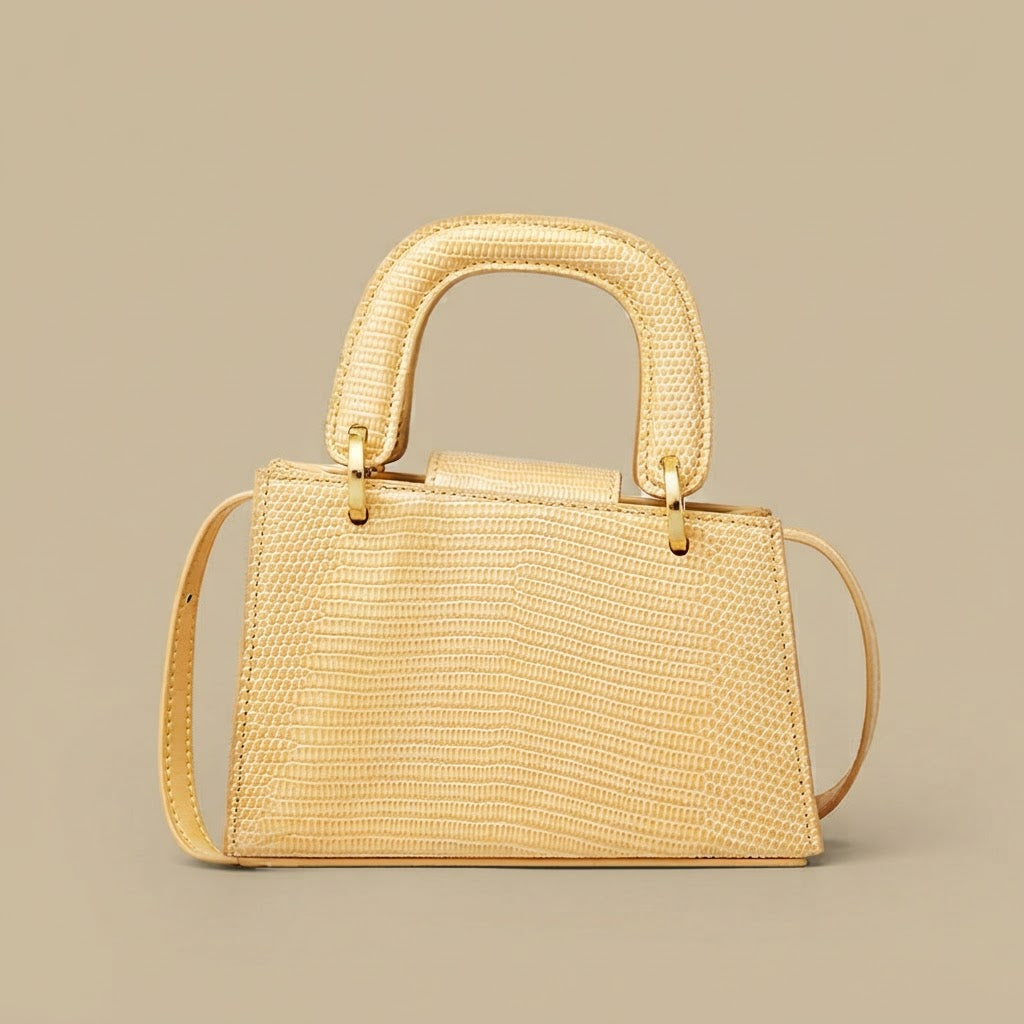 Shoulder Bag with Textured Leather