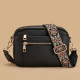 Crossbody Bag with Embroidered Strap