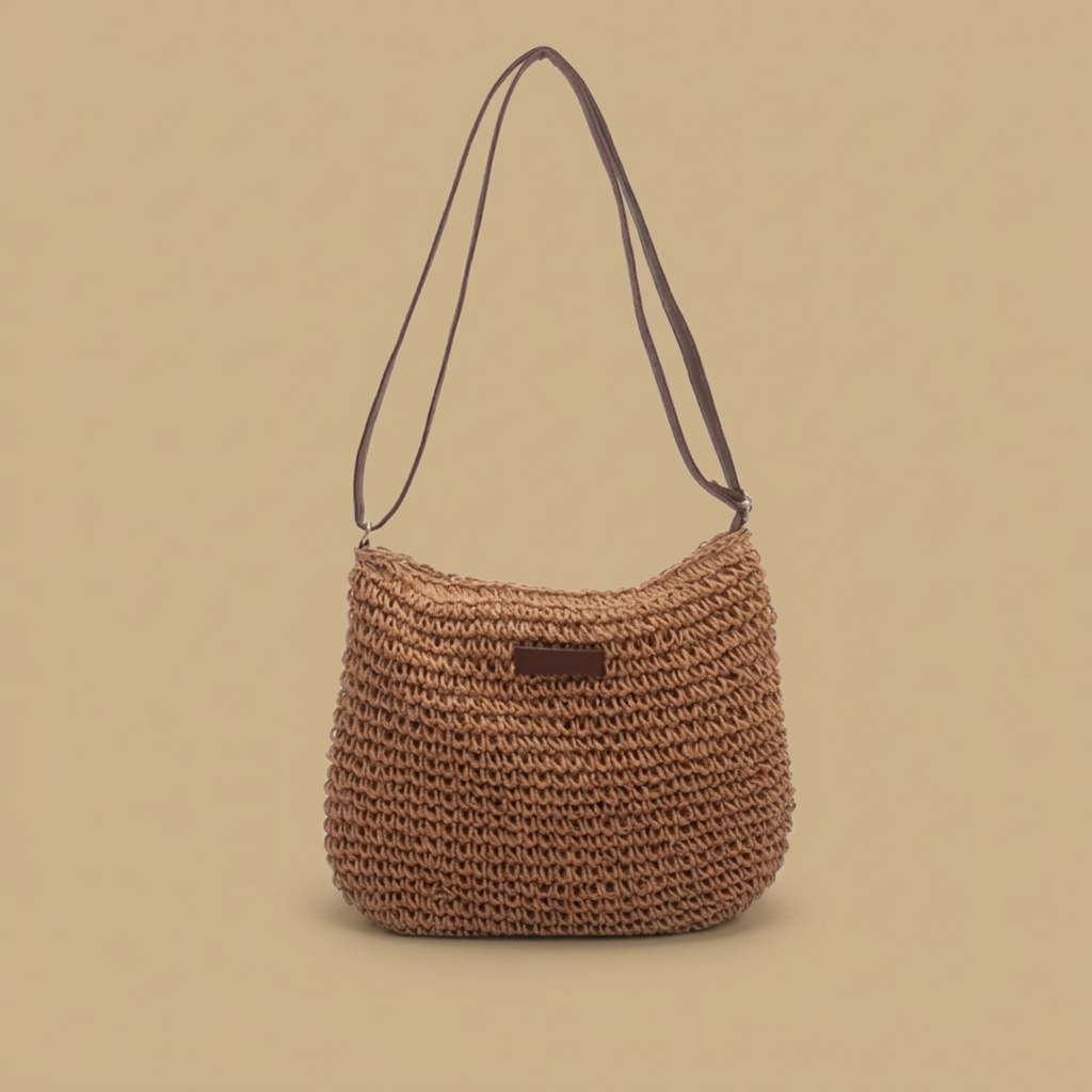 Shoulder Bag Women Woven Straw Crossbody Handbag