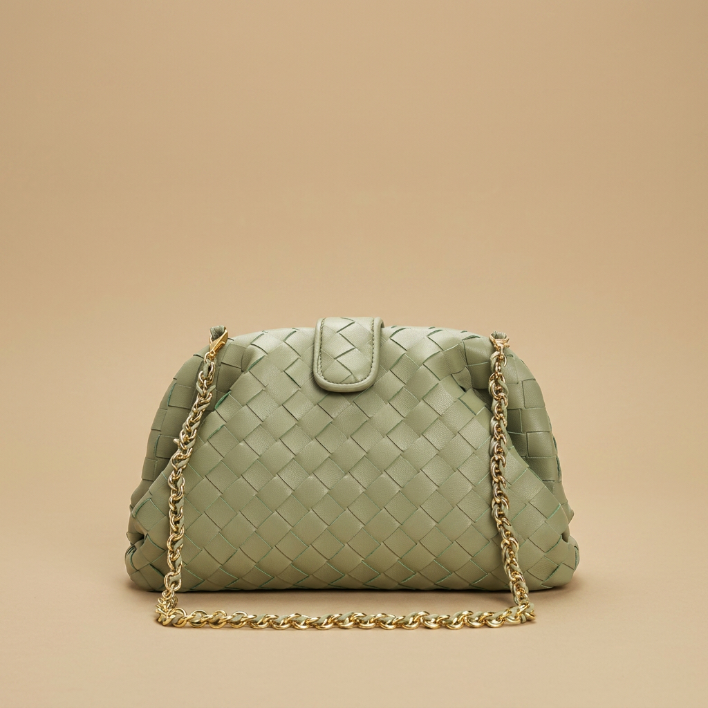 Shoulder Bag Woven Leather Chain