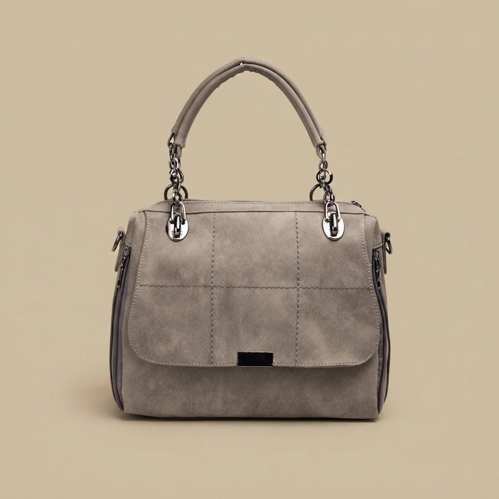 Shoulder Bag with Chain Accents