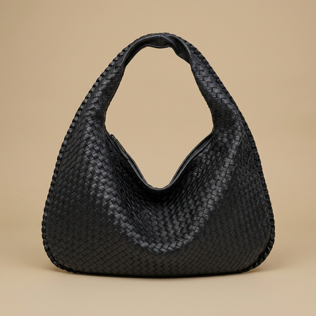 Hobo Bag Women Woven Leather Oversized Handbag