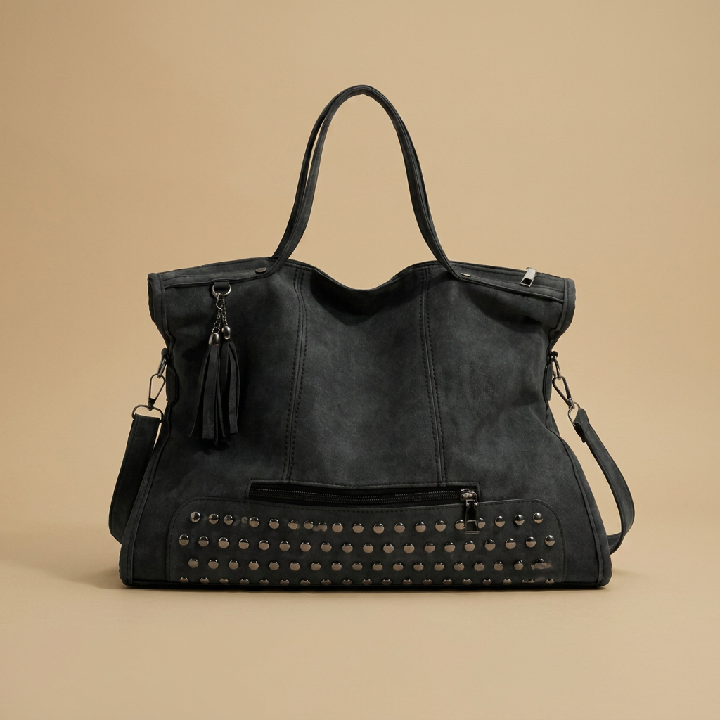 Tote Bag Women Large Studded Suede Work Bag