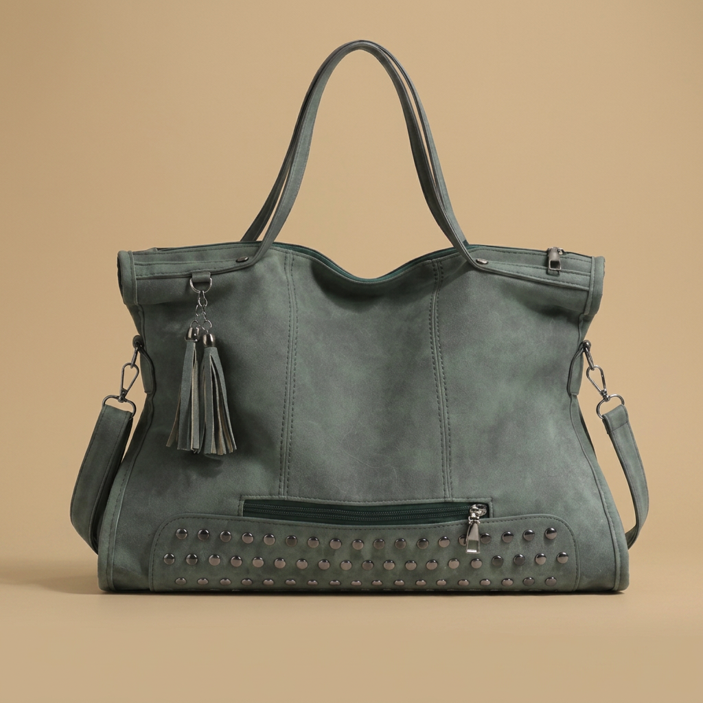 Tote Bag Women Large Studded Suede Work Bag