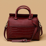 Shoulder Bag Croc Embossed Leather