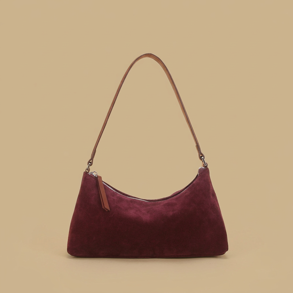 Shoulder Bag with Suede Finish