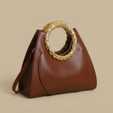 Hobo Bag with Gold Ring Handle