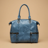 Shoulder Bag with Dual Zippers