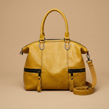 Shoulder Bag with Dual Zippers