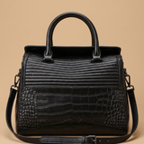 Shoulder Bag Croc Embossed Leather