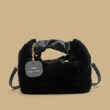 Shoulder Bag Faux Fur Handle