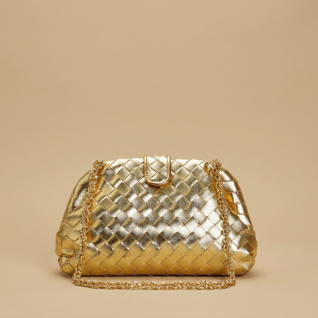 Shoulder Bag Woven Leather Chain