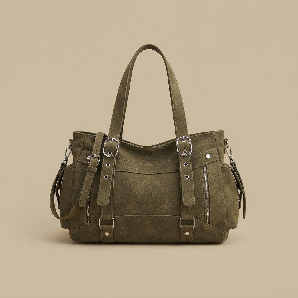 Shoulder Bag with Buckle Straps