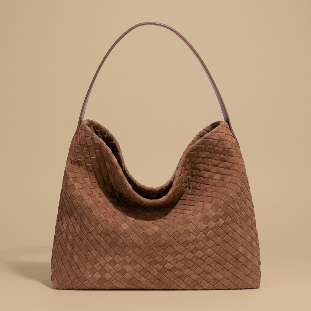 Hobo Bag Woven Suede Texture