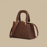 Shoulder Bag with Textured Leather