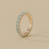 Ring with Geometric Zirconium Design