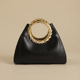 Hobo Bag with Gold Ring Handle