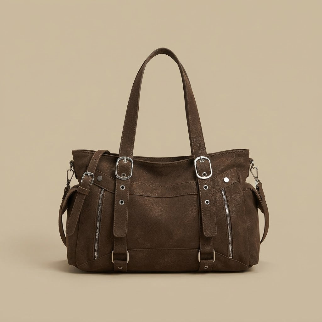Shoulder Bag with Buckle Straps