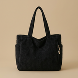 Tote Bag with Corduroy Texture