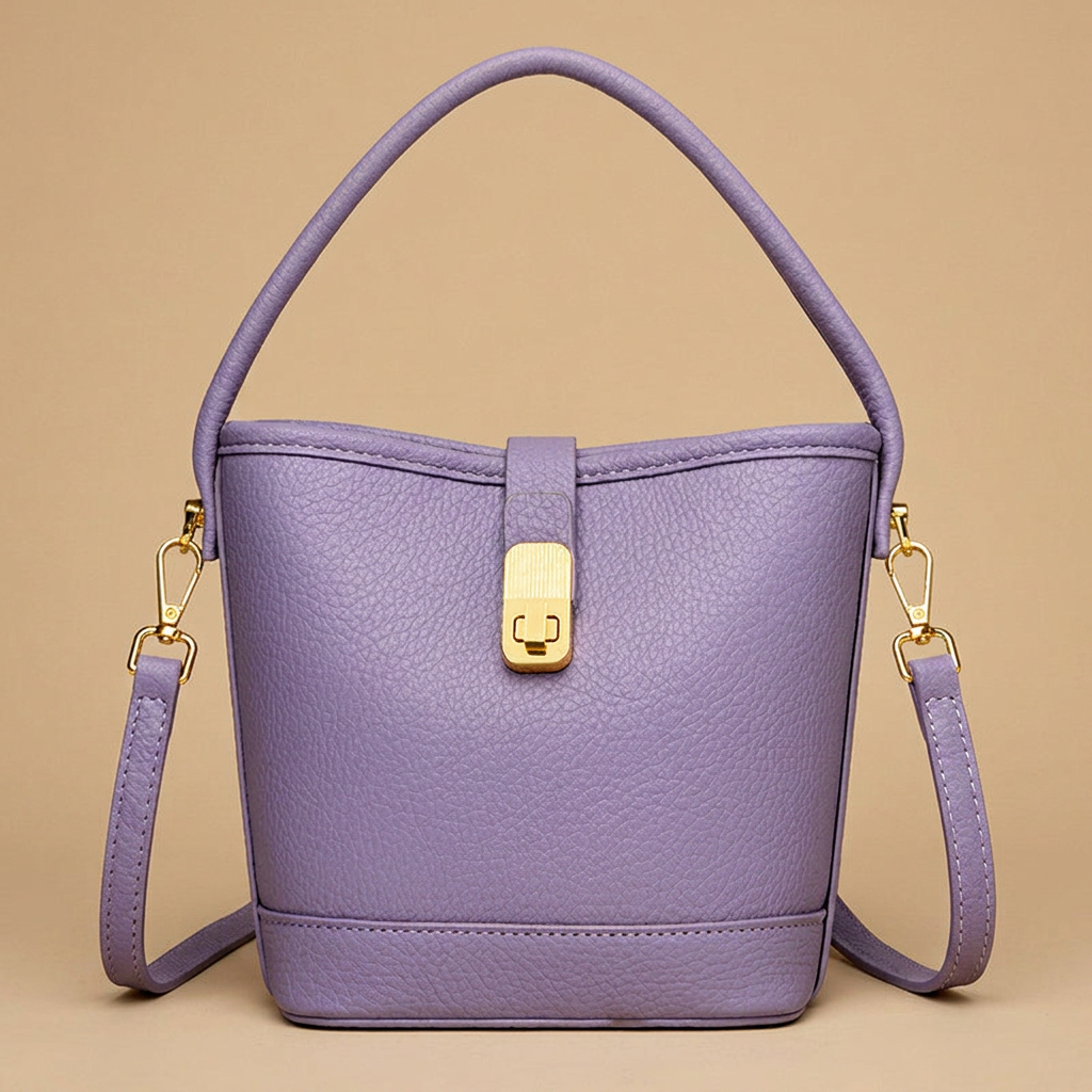Shoulder Bag with Gold Clasp