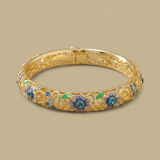 Bangle Bracelet with Floral Enamel