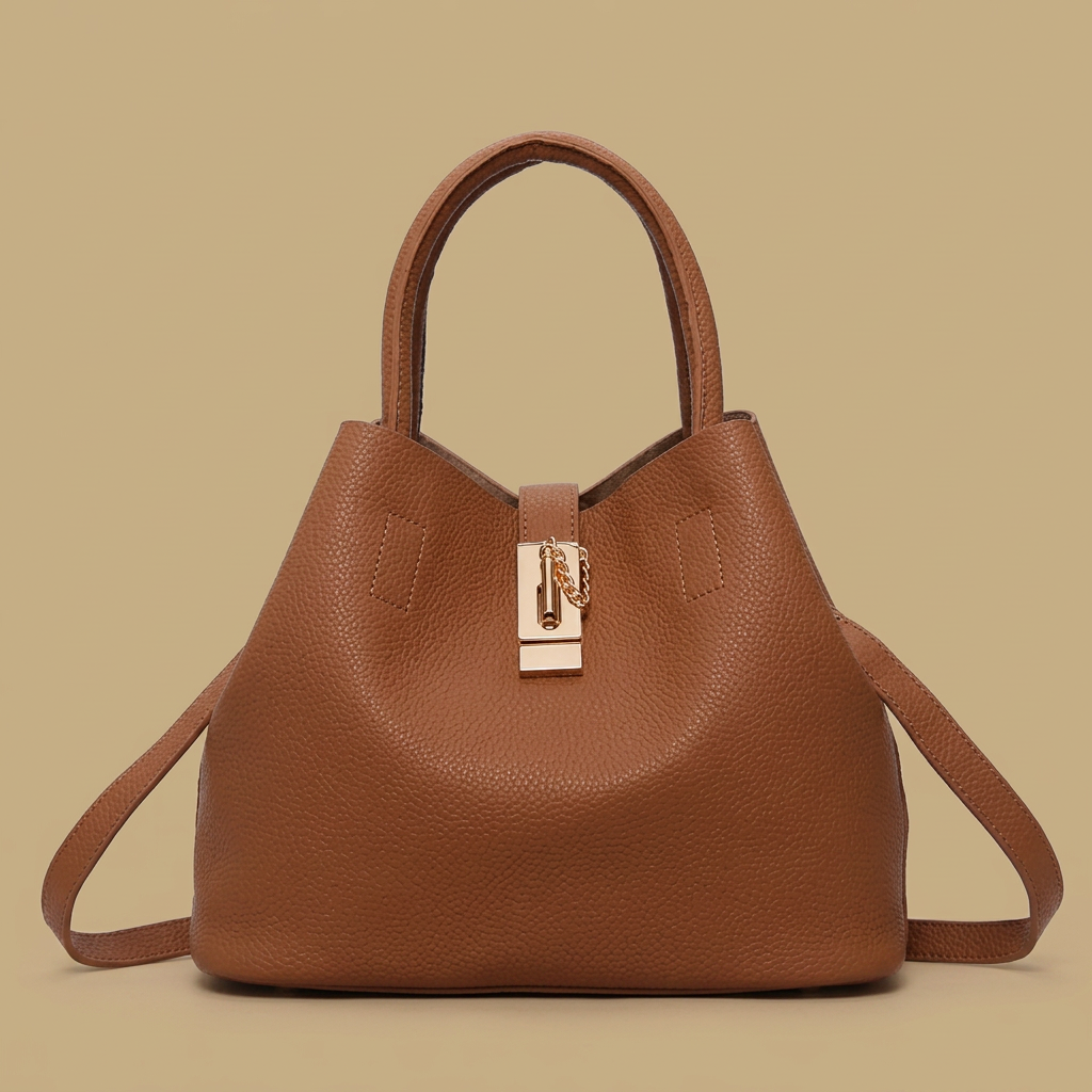 Shoulder Bag Women Leather Tote Gold Hardware
