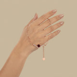 Bracelet Heart Garnet Accent