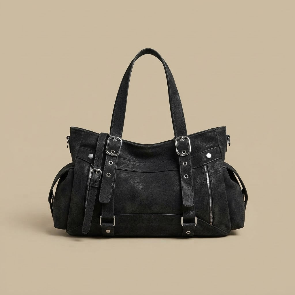 Shoulder Bag with Buckle Straps