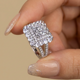 Ring with Square Pave Design