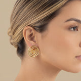 Hoop Earrings Swirl Design