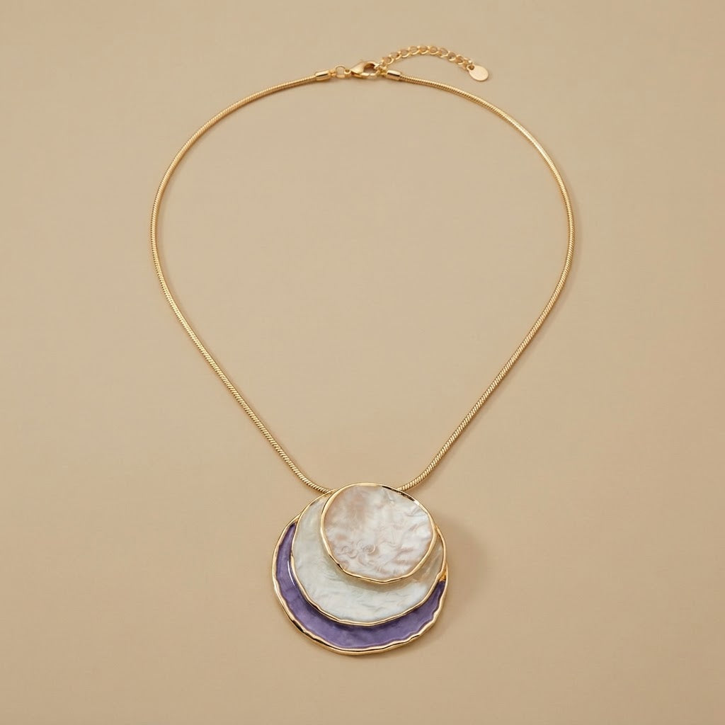 Necklace Set with Layered Discs