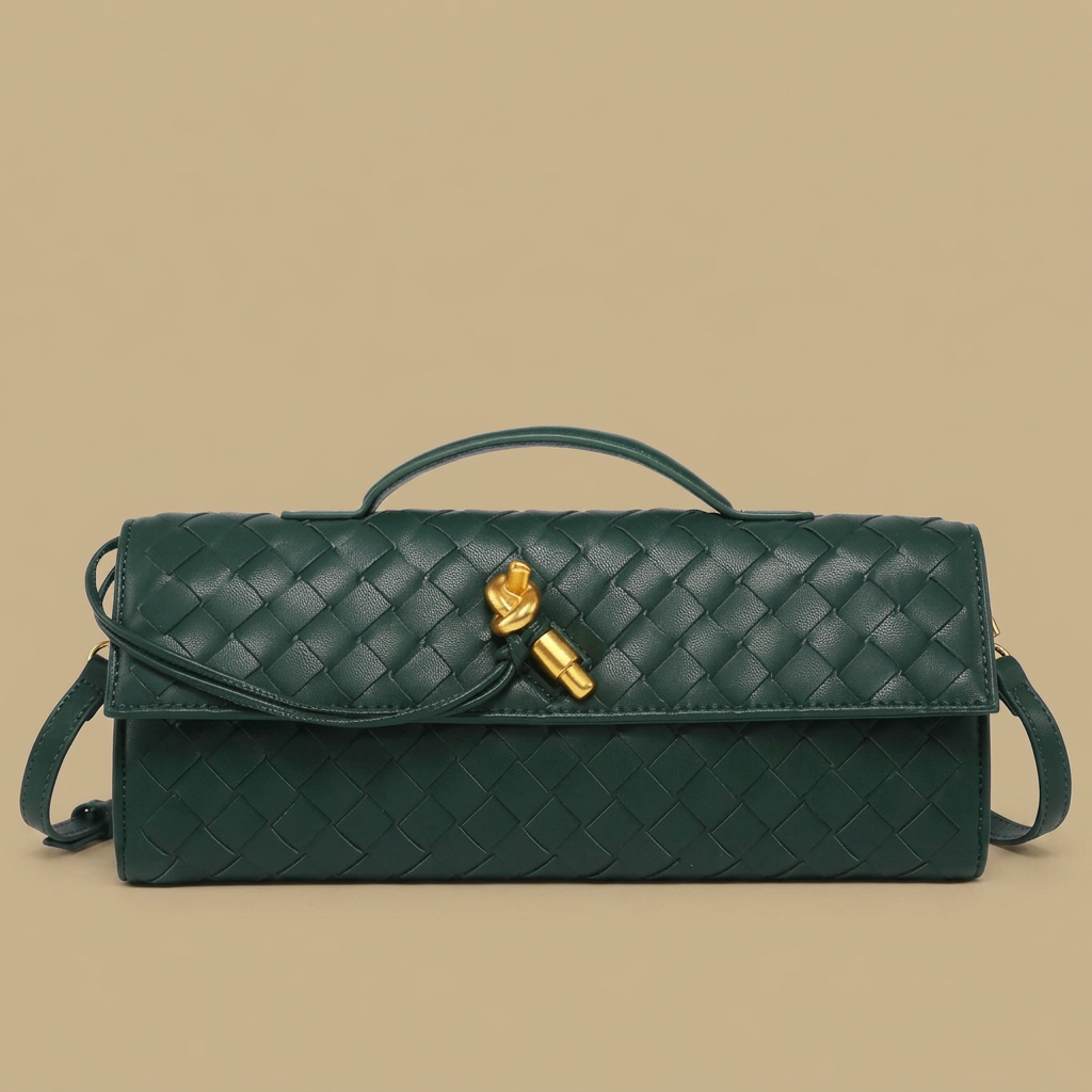 Crossbody Bag Woven Leather Clutch Handbag