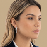 Earrings with Oval Zirconia