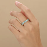 Ring with Geometric Zirconium Design