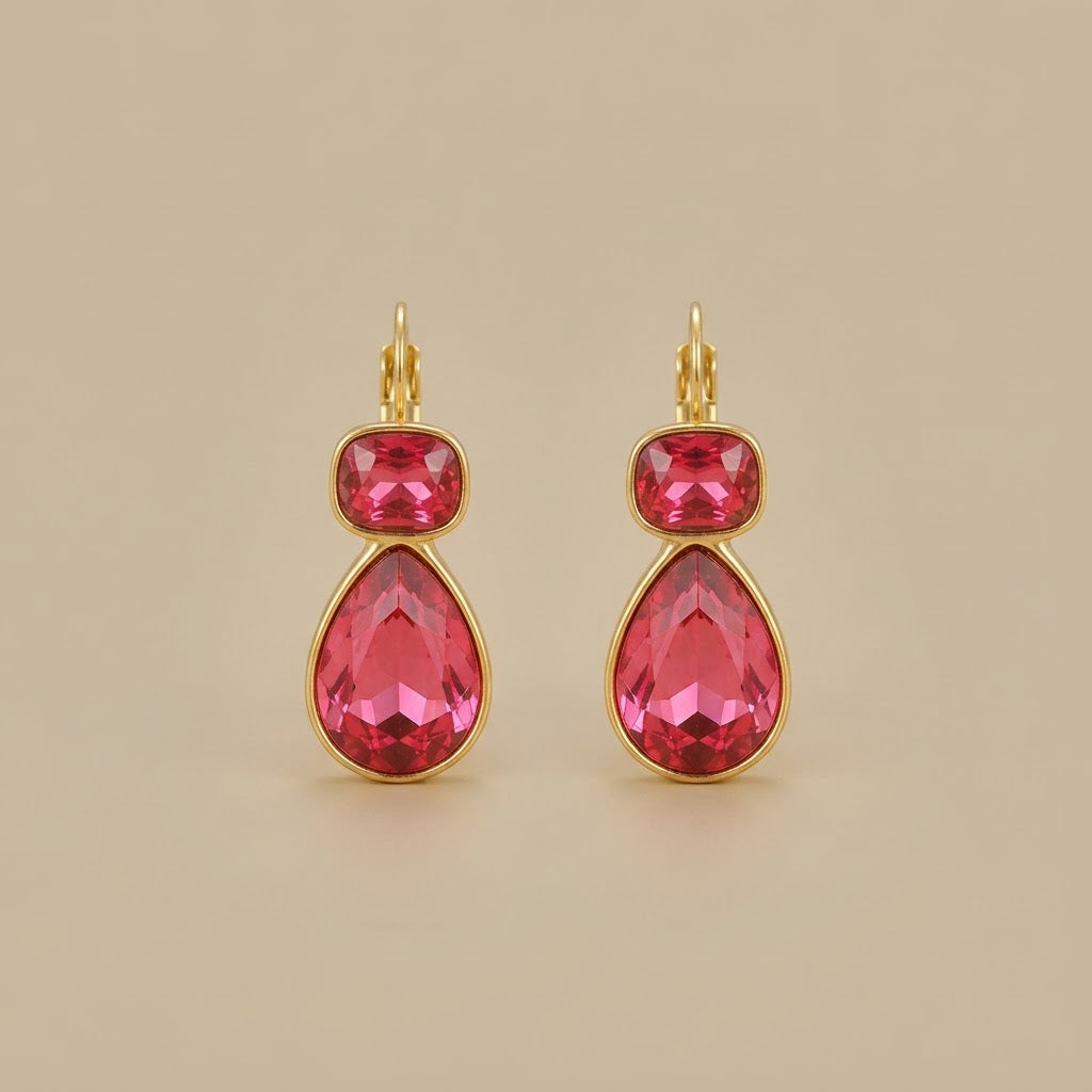 Earrings with Geometric Drops