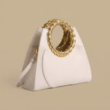Hobo Bag with Gold Ring Handle