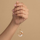 Pendant Necklace Crescent Enamel