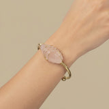Bangle Bracelet with Wire-Wrapped Gemstone