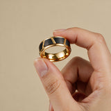 Ring Tungsten with Brushed Inlay