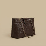 Shoulder Bag with Quilted Chain